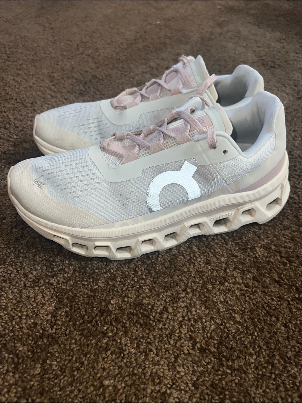 Light Pink and White Women's Cloud-Tech Cushion Sneakers - Picture 4 of 10